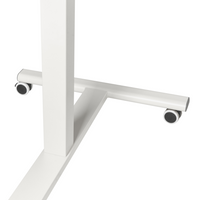 Scrivania mobile regolabile manualmente per laptop ufficio moderno 65 x 48 cm Struttura in acciaio marrone chiaro e bianco