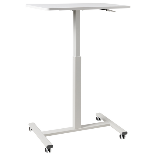 Scrivania mobile regolabile manualmente per laptop ufficio moderno 65 x 48 cm Struttura in acciaio Bianco