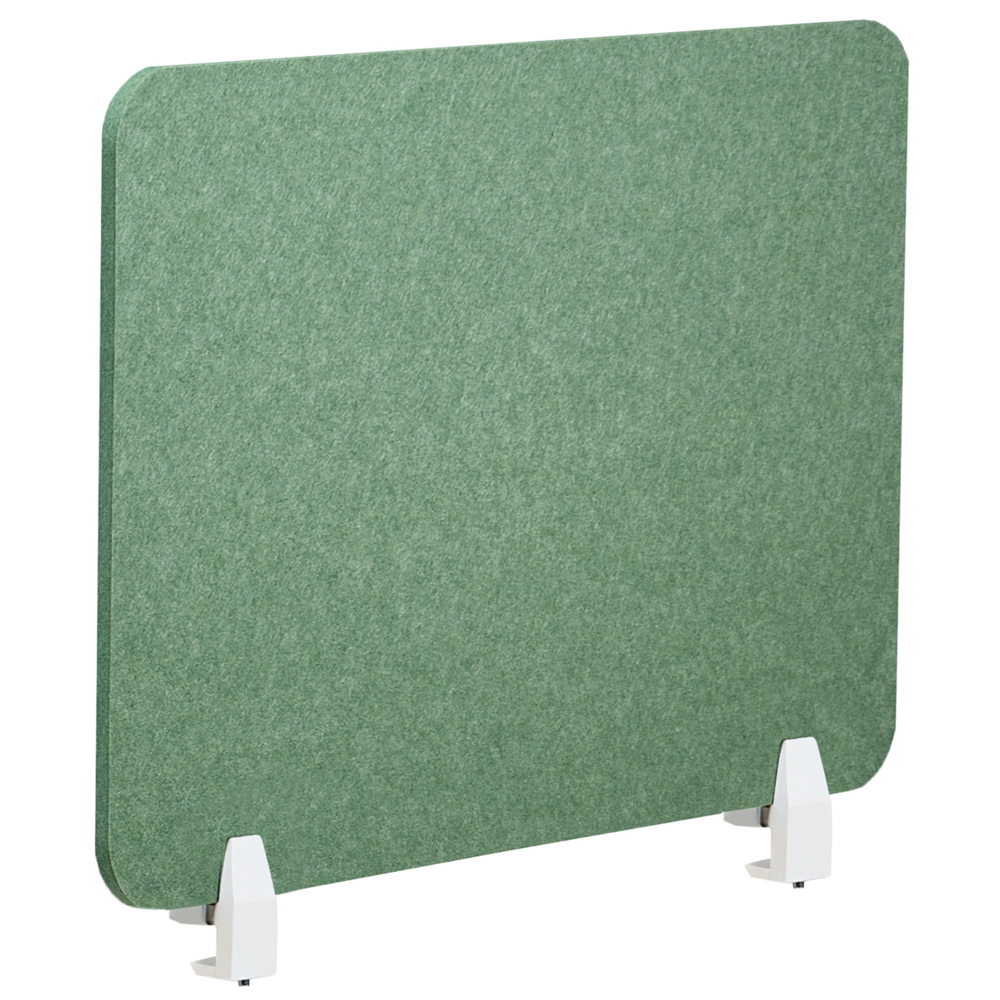 Pannello Divisorio da Scrivania Verde in PET con Rivestimento in Tessuto 80 x 50 cm Schermo Acustico per Ufficio e Home Office