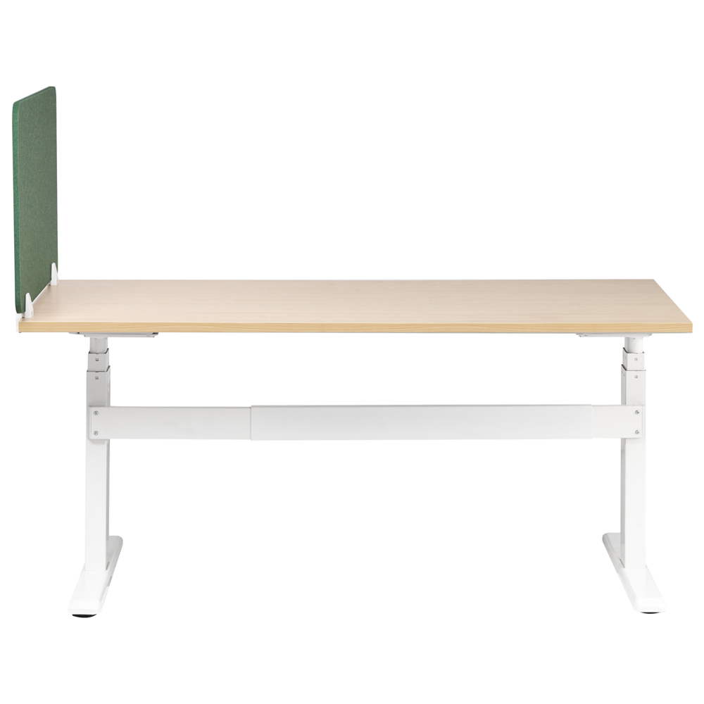 Pannello Divisorio da Scrivania Verde in PET con Rivestimento in Tessuto 80 x 50 cm Schermo Acustico per Ufficio e Home Office