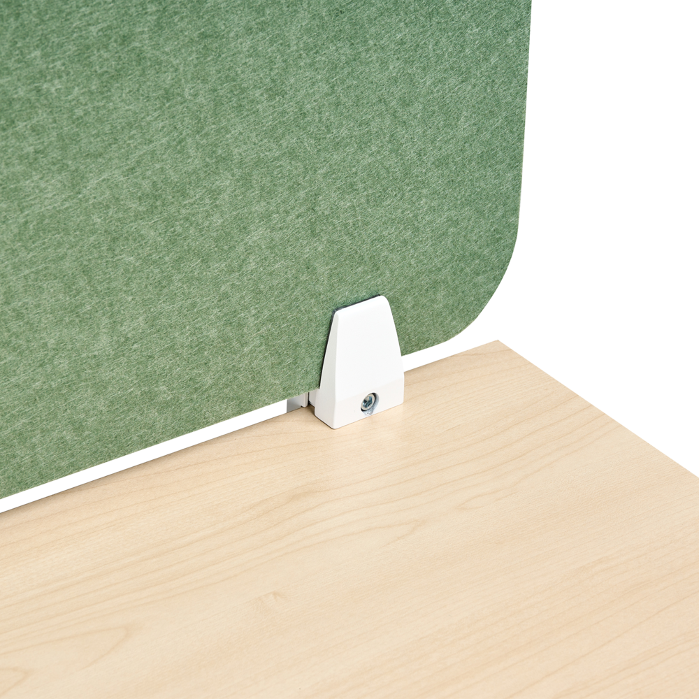 Pannello Divisorio da Scrivania Verde in PET con Rivestimento in Tessuto 72 x 50 cm Schermo Acustico per Ufficio e Home Office