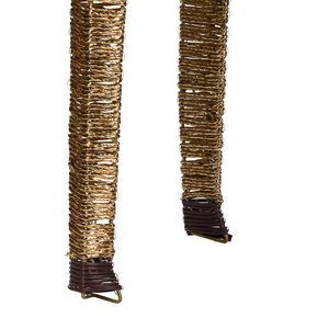 Decorazione Natalizia LED Renna Oro in Ferro e Corda di Carta 110 cm con 92 Lampadine