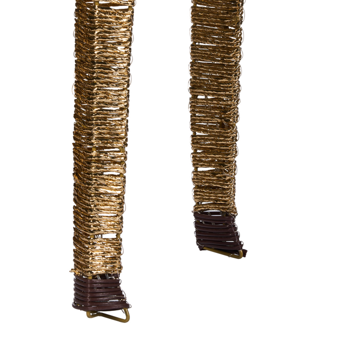 Decorazione Natalizia LED Renna Oro in Ferro e Corda di Carta 110 cm con 92 Lampadine