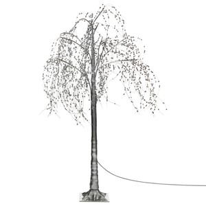 Albero di Natale artificiale Argento PVC 150 cm Luci LED Stile moderno per esterni e interni
