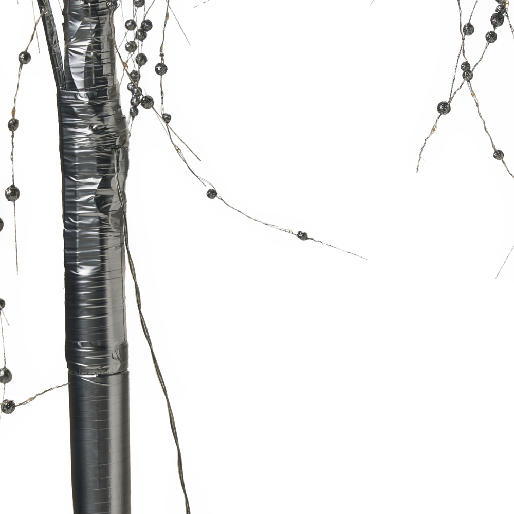 Albero di Natale artificiale Argento PVC 150 cm Luci LED Stile moderno per esterni e interni