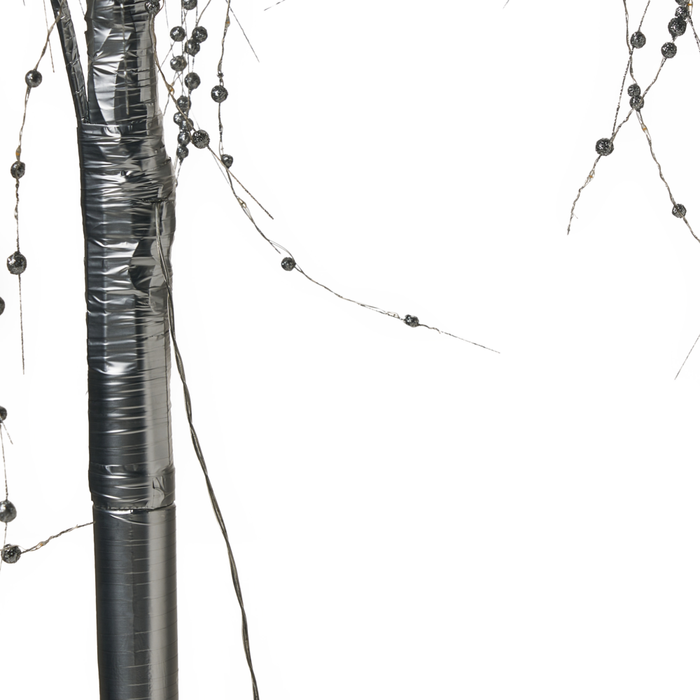 Albero di Natale artificiale Argento PVC 150 cm Luci LED Stile moderno per esterni e interni