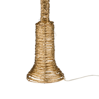 Decorazione Natalizia LED Lampione in Ferro e Corda di Carta Oro 62 cm con 40 Lampadine