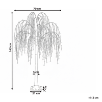 Albero di Natale artificiale Argento PVC 150 cm Luci LED Stile moderno per esterni e interni