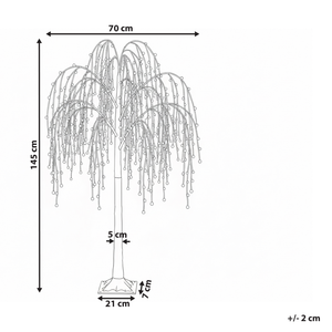 Albero di Natale artificiale Argento PVC 150 cm Luci LED Stile moderno per esterni e interni