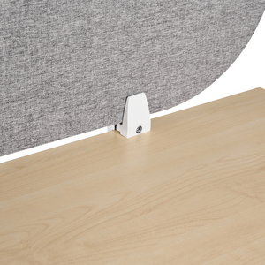 Pannello divisorio grigio chiaro in tessuto PET Board 160 x 40 cm Schermo acustico Morsetti di montaggio modulari Casa Ufficio