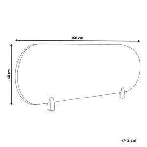 Pannello divisorio grigio chiaro in tessuto PET Board 160 x 40 cm Schermo acustico Morsetti di montaggio modulari Casa Ufficio