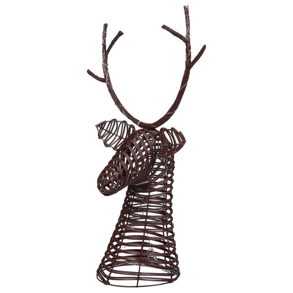 Decorazione Natalizia LED Renna in Ferro Marrone Scuro 60 cm con 30 Lampadine