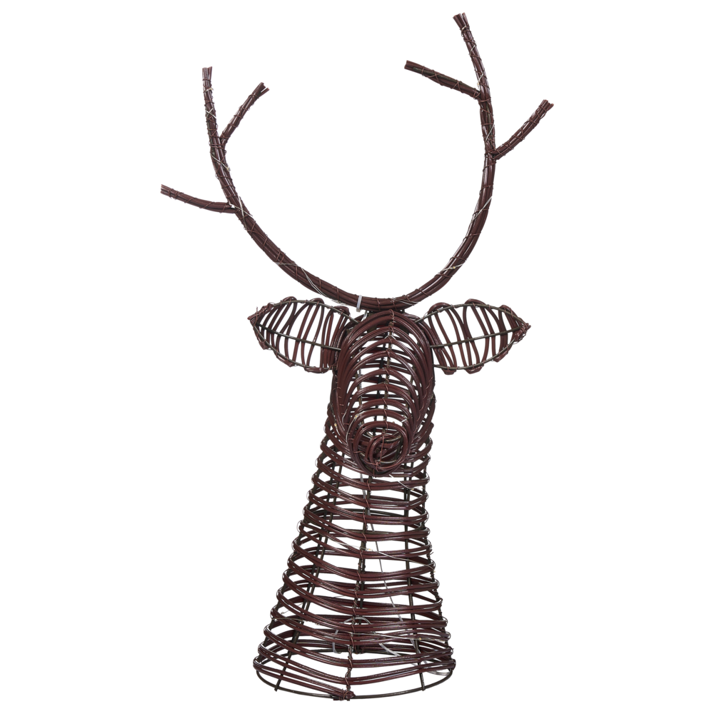 Decorazione Natalizia LED Renna in Ferro Marrone Scuro 60 cm con 30 Lampadine