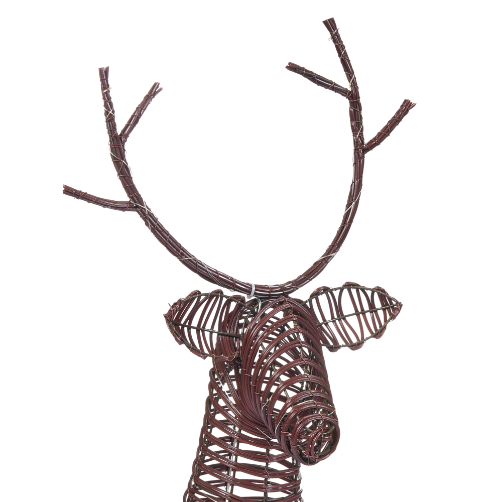 Decorazione Natalizia LED Renna in Ferro Marrone Scuro 60 cm con 30 Lampadine