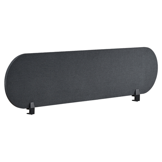 Pannello divisorio grigio scuro in tessuto PET Board 160 x 40 cm Schermo acustico Morsetti di montaggio modulari Casa Ufficio