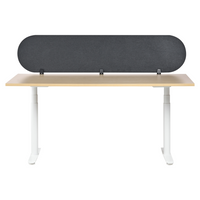 Pannello divisorio grigio scuro in tessuto PET Board 180 x 40 cm Schermo acustico Morsetti di montaggio modulari Casa Ufficio