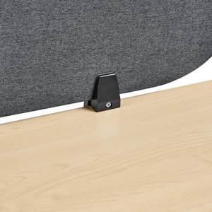 Pannello divisorio grigio scuro in tessuto PET Board 180 x 40 cm Schermo acustico Morsetti di montaggio modulari Casa Ufficio