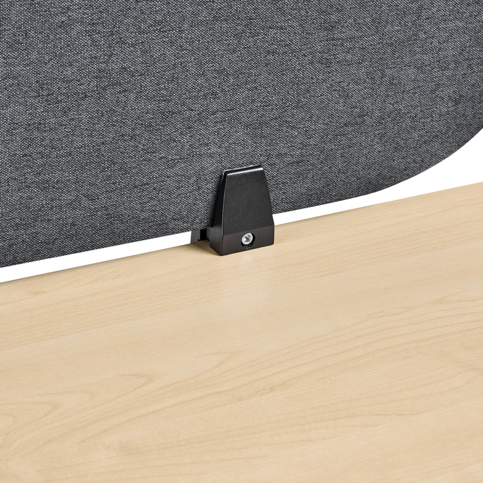 Pannello divisorio grigio scuro in tessuto PET Board 180 x 40 cm Schermo acustico Morsetti di montaggio modulari Casa Ufficio