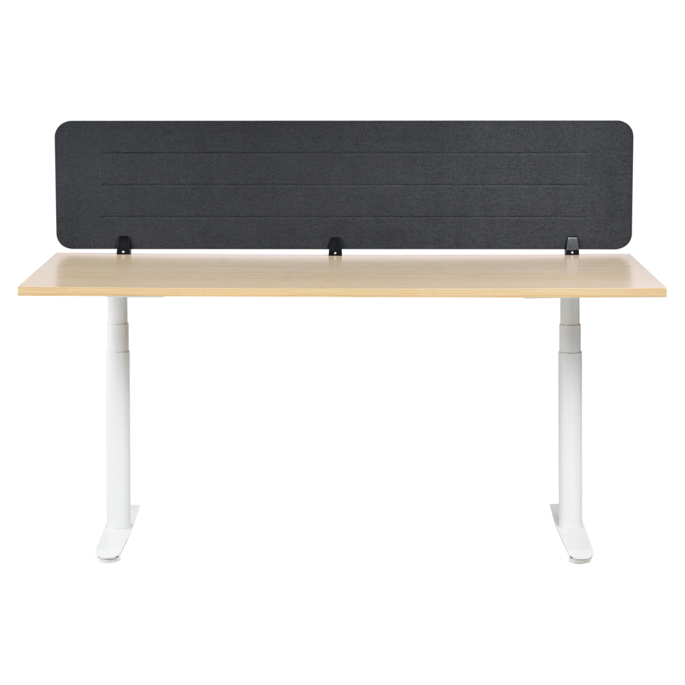 Pannello divisorio Grigio Scuro Copertura in tessuto 180 x 40 cm Schermo acustico Morsetti di montaggio modulari Casa Ufficio