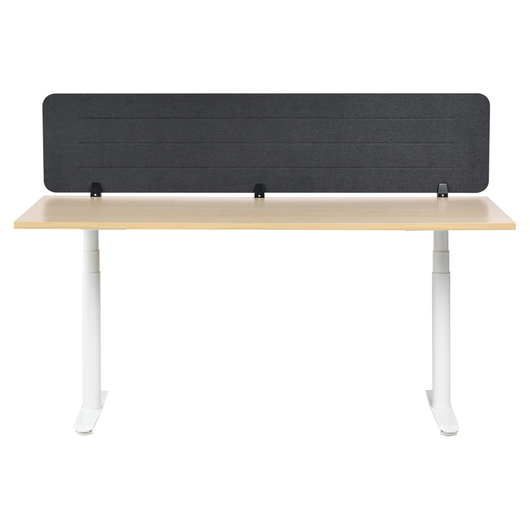 Pannello divisorio Grigio Scuro Copertura in tessuto 180 x 40 cm Schermo acustico Morsetti di montaggio modulari Casa Ufficio