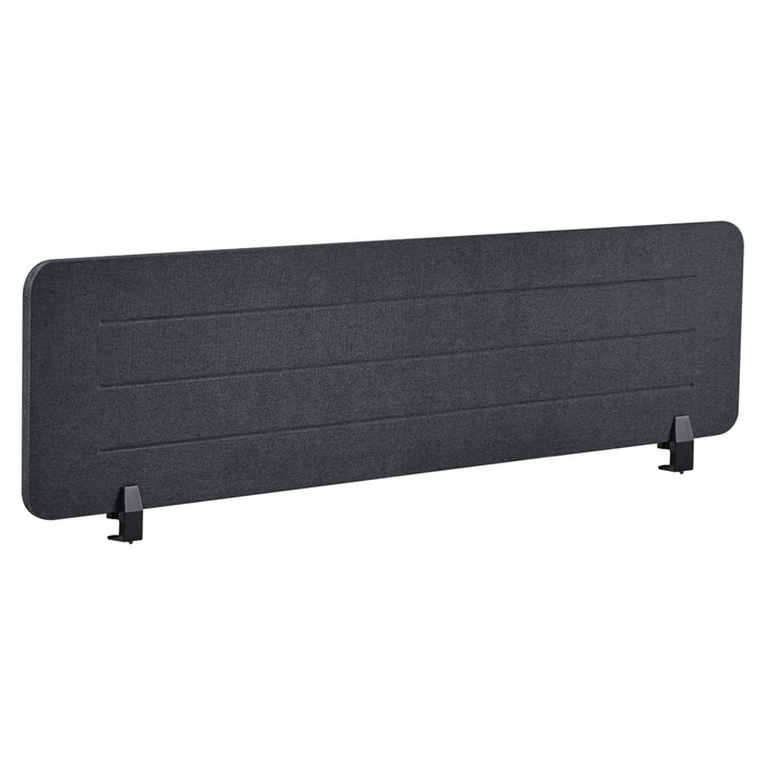 Pannello divisorio Grigio Scuro Copertura in tessuto 160 x 40 cm Schermo acustico Morsetti di montaggio modulari Casa Ufficio