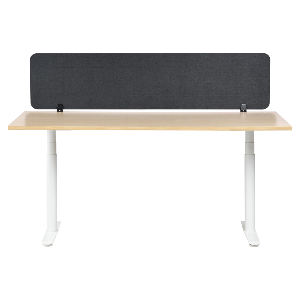 Pannello divisorio Grigio Scuro Copertura in tessuto 160 x 40 cm Schermo acustico Morsetti di montaggio modulari Casa Ufficio