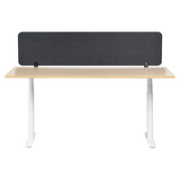 Pannello divisorio Grigio Scuro Copertura in tessuto 160 x 40 cm Schermo acustico Morsetti di montaggio modulari Casa Ufficio