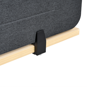 Pannello divisorio Grigio Scuro Copertura in tessuto 180 x 40 cm Schermo acustico Morsetti di montaggio modulari Casa Ufficio