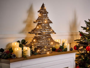 LED Decorazione Albero di Natale Oro Ferro 60 cm Luce Figura Natale 40 lampadine LED