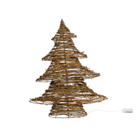 LED Decorazione Albero di Natale Oro Ferro 60 cm Luce Figura Natale 40 lampadine LED