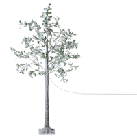 Albero artificiale verde PE 150 cm Luci LED innevato atmosfera natalizia moderna scandinava per esterni e interni