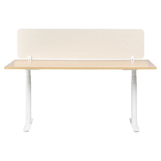 Pannello divisorio Beige Chiaro Copertura in tessuto 160 x 40 cm Schermo acustico Morsetti di montaggio modulari Casa Ufficio