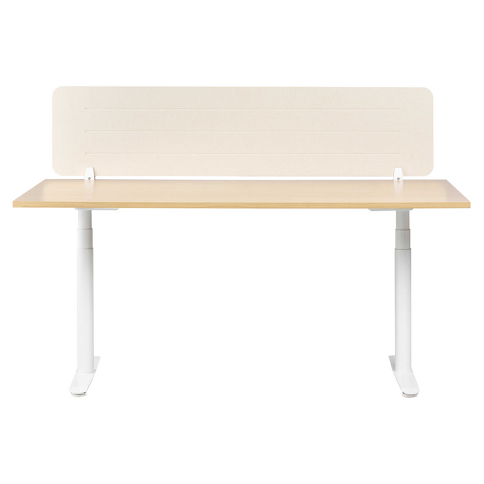 Pannello divisorio Beige Chiaro Copertura in tessuto 160 x 40 cm Schermo acustico Morsetti di montaggio modulari Casa Ufficio