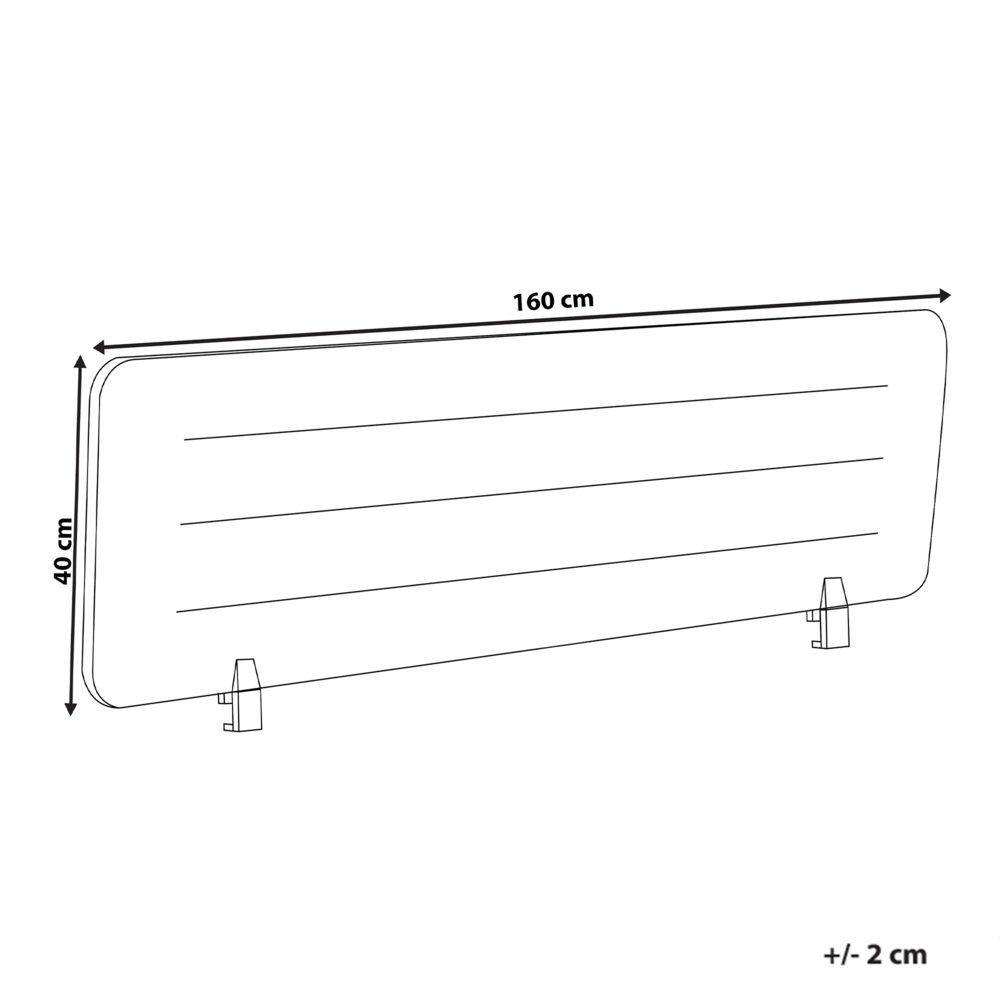 Pannello divisorio Beige Chiaro Copertura in tessuto 160 x 40 cm Schermo acustico Morsetti di montaggio modulari Casa Ufficio
