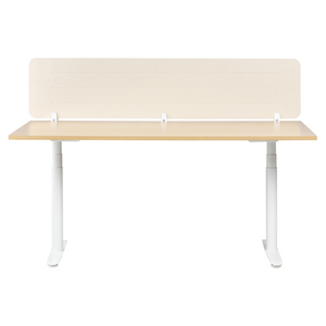 Pannello divisorio Beige Chiaro Copertura in tessuto 180 x 40 cm Schermo acustico Morsetti di montaggio modulari Casa Ufficio