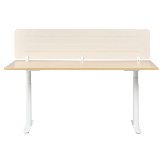 Pannello divisorio Beige Chiaro Copertura in tessuto 180 x 40 cm Schermo acustico Morsetti di montaggio modulari Casa Ufficio