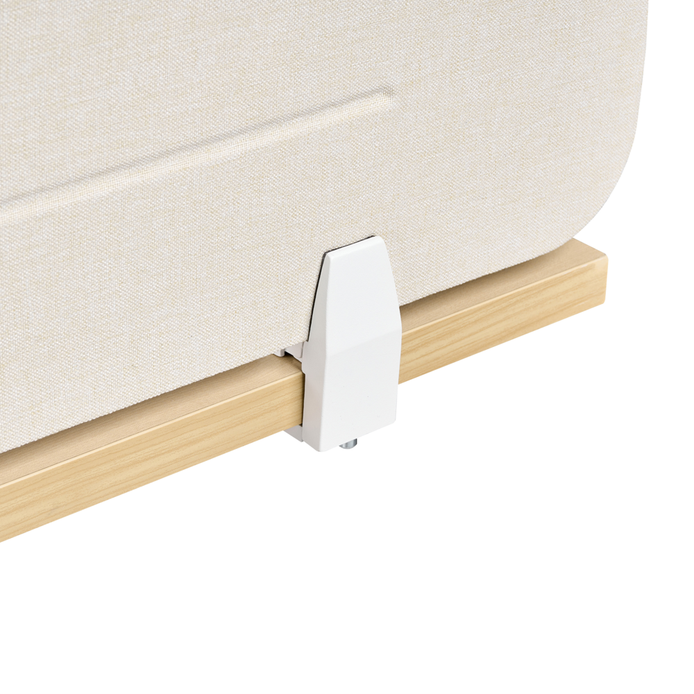 Pannello divisorio Beige Chiaro Copertura in tessuto 180 x 40 cm Schermo acustico Morsetti di montaggio modulari Casa Ufficio