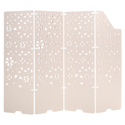 Divisorio a 4 pannelli in tessuto beige chiaro per la privacy Schermo divisorio per ufficio Riduzione del rumore della parete divisoria
