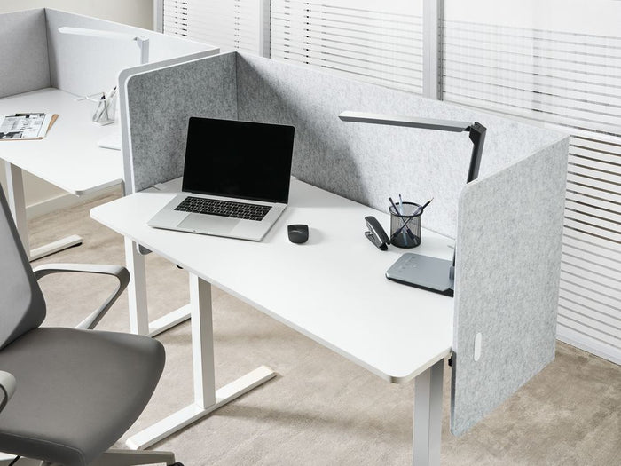 Pannello acustico in tessuto Imbottito 120 x 60 cm Grigio tavolo ufficio