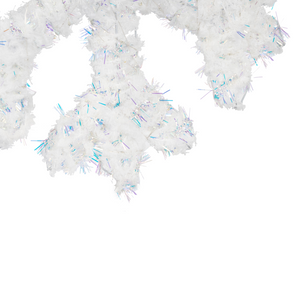 Set di 2 decorazioni natalizie a LED sospese a forma di fiocco di neve in metallo bianco