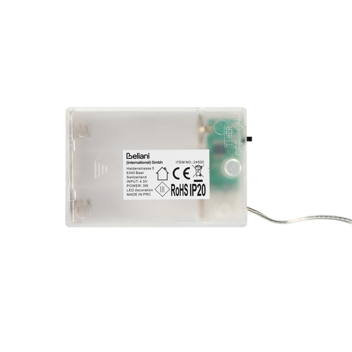 Set di 2 decorazioni natalizie a LED sospese a forma di fiocco di neve in metallo bianco