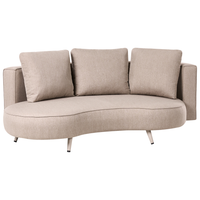 Divano da giardino a 3 posti con cuscini rivestimento in olefina idrorepellente e resistente ai raggi UV colore beige lato sinistro