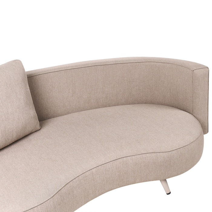 Divano da giardino a 3 posti con cuscini rivestimento in olefina idrorepellente e resistente ai raggi UV colore beige lato sinistro