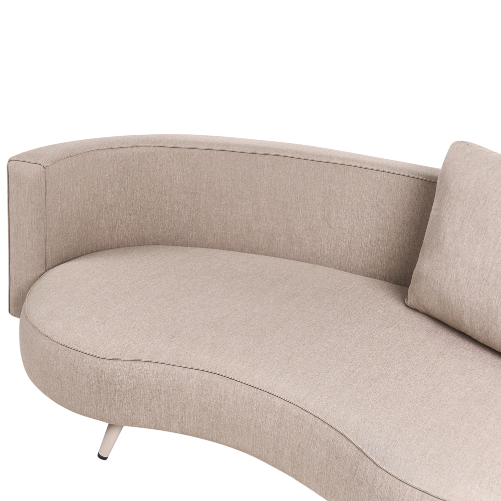 Divano da giardino a 3 posti con cuscini rivestimento in olefina idrorepellente e resistente ai raggi UV colore beige lato destro