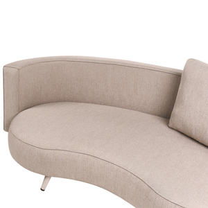 Divano da giardino a 3 posti con cuscini rivestimento in olefina idrorepellente e resistente ai raggi UV colore beige lato destro