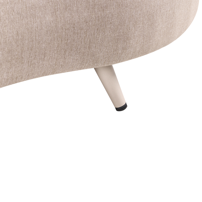 Divano da giardino a 3 posti con cuscini rivestimento in olefina idrorepellente e resistente ai raggi UV colore beige lato destro