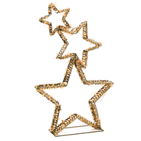 Decorazione natalizia da esterno a LED Stella 80 cm Decorazione natalizia da giardino Illuminata Oro