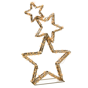 Decorazione natalizia da esterno a LED Stella 80 cm Decorazione natalizia da giardino Illuminata Oro