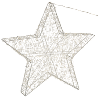 Decorazione natalizia da esterno a LED Stella 50 cm Decorazione natalizia da giardino Illuminata Argento