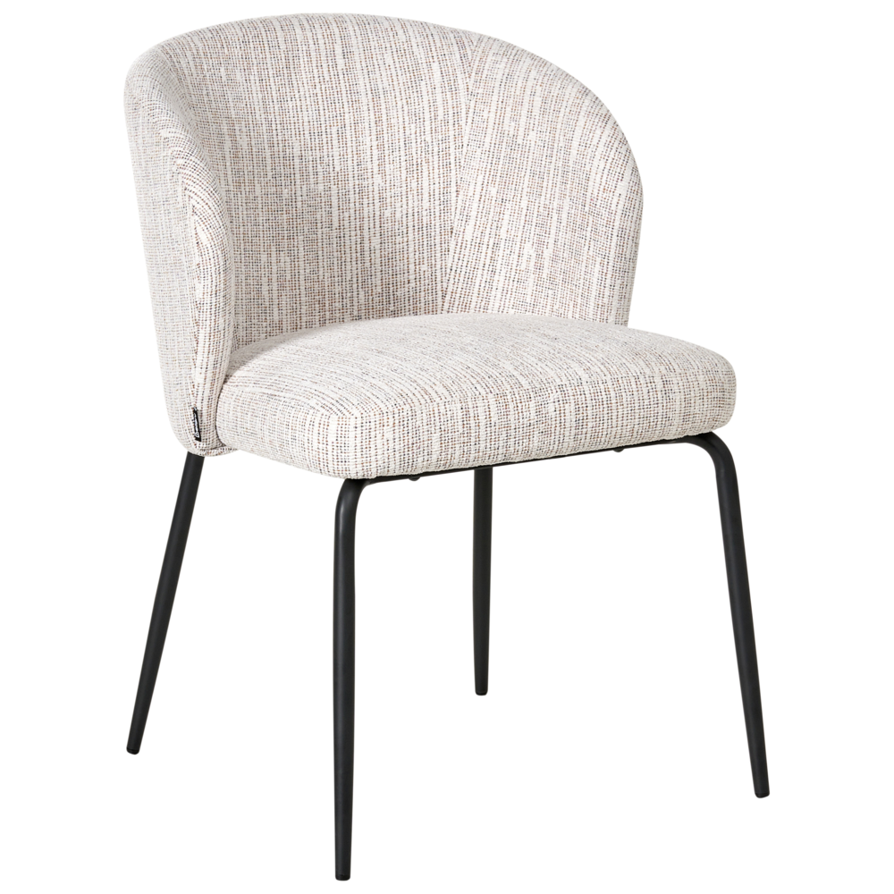 Set di 2 sedie da pranzo con rivestimento in tessuto seduta imbottita e gambe in ferro multicolore